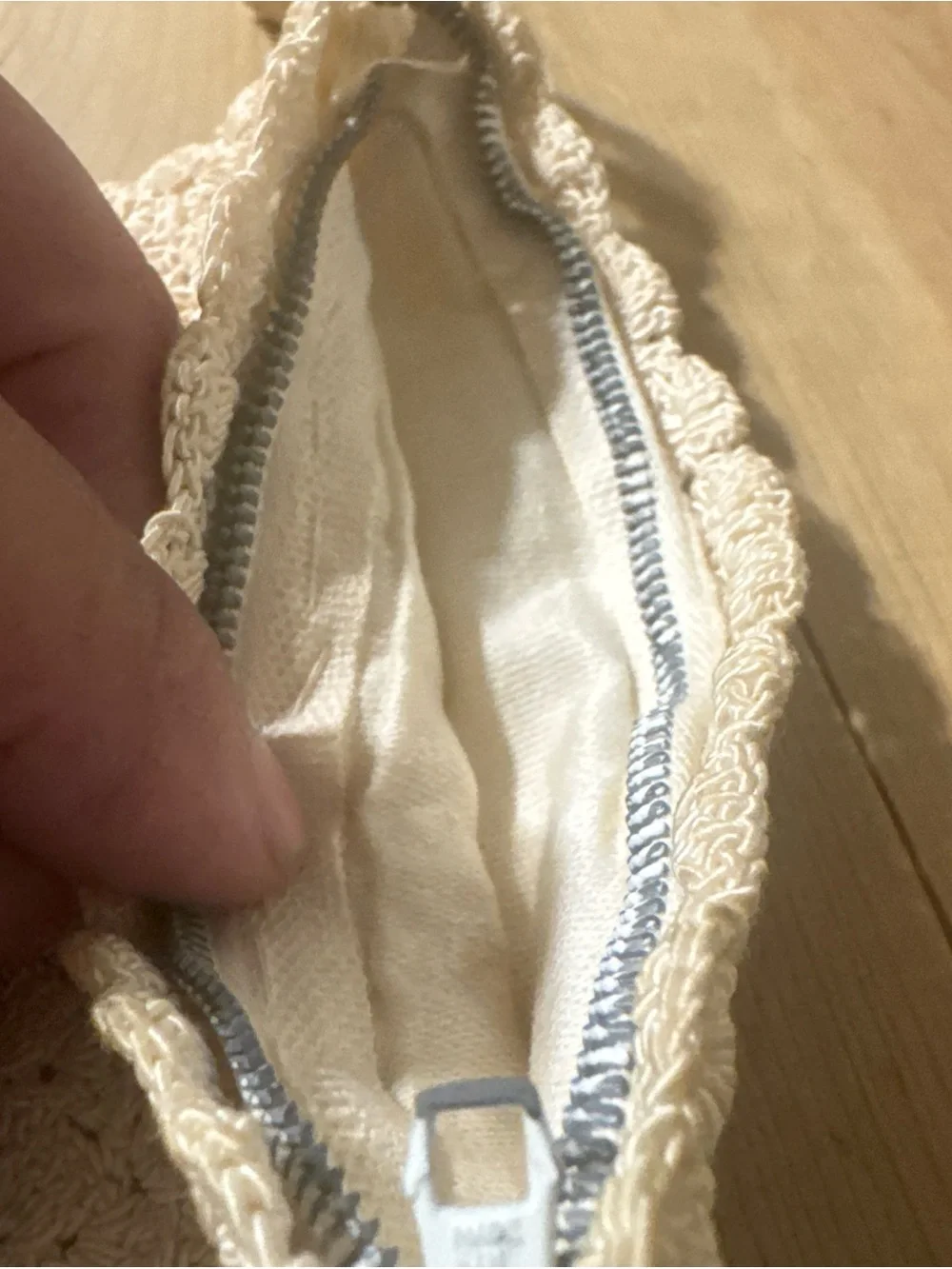 vintage MCM hand stitched Cream Colored clutch purse 1950s